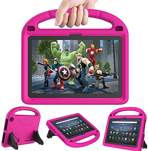 Fire HD 10 & Fire HD 10 Plus Tablet Hülle für Kinder (13th/11th Gen, 2023/2021 Release), Patamiyar Leichte Stoßfeste Schutzhülle mit Ständer für Fire10 Kids &Kids Pro Tablet -Rosa