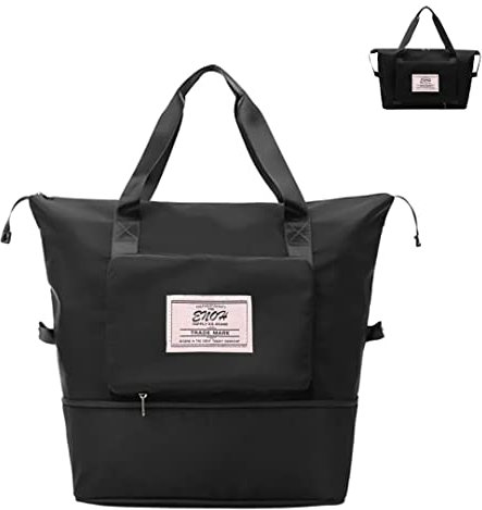 ENOH Faltbare Reisetasche mit großer Kapazität Wochenende Übernachtung Tasche Sporttasche Damen Wasserdicht Reisetasche Umhänge Handtasche, für Sport, Fitnessstudio, Reise, Strand, Einkauf