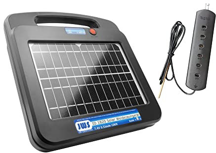 Weidezaungerät Solar 12 Volt Elektrozaungerät 12V Elektrozaun, Ausführung:10 km 0.5 Joule mit Weidezaunprüfer