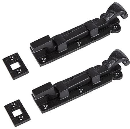 Hammer and Tongs - Cranked Antique Fish Tail Bolt - W155mm - Black - Pack of 2