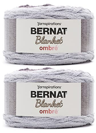 Bernat Blanket Ombre Charcoal Ombre Yarn - 2 Pack of 300g/10.5oz - Polyester - 6 Super Bulky - 220 Yards - Knitting/Crochet