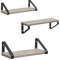 VASAGLE Wandregal, Schweberegal, 3er Set, Regalbrett, 2 Montagemöglichkeiten, 30/35/40 cm, für Wohnzimmer, Küche, Arbeitszimmer, Badezimmer, Greige-Mattschwarz LWS033B02