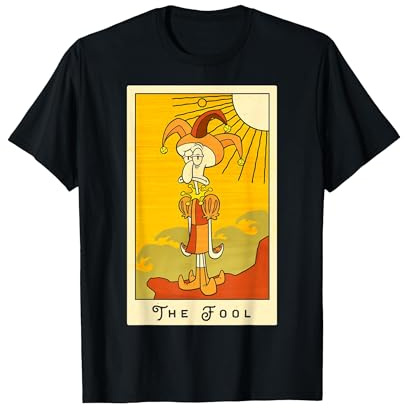 Spongebob Squarepants Halloween Squidward The Fool Card T-Shirt, Herren, Schwarz, L