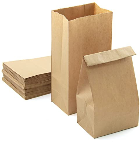 PACKRA - 50 stk Papiertüten Braun 9 x 17 x 5.5cm, Geschenktüten Klein, Verpackungstüten, Butterbrottüten zum Süßigkeiten, Bonbons, Adventskalender (50pc, 9cm x 17cm x 5.5cm)