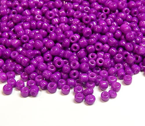 Lot de 3300 Perles de Rocaille en Verre Opaque Mat 8/0, Poney, Soufflées, Violettes