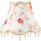 YARNOW Abat-Jour Vintage Avec Dentelle Et Franges, Lampe De Chevet E27, Décoration Européenne Pour Chambre, Table Ou Bureau, 25 x 18.5 cm