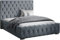 Polsterbett Doppelbett Stauraum Samtstoff 120x200 140x200 160x200 180x200 cm Bettgestell Mit Bettkasten Lattenrost und Kopfteil - Bett mit Kristallen - Hydrophobe Stoff - Grau - 180 x 200 cm