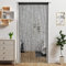 4 Stück Tür-Fadenvorhang, Tür-Perlenvorhänge, hängende Raumteiler, Perlendekoration, Hippie-Türen, Glitzer-Fransenpaneel, Schrank, Schlafzimmer, Küche, Fenster, Boho-Quaste (schwarz, 99x2000 cm)