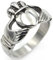 Ring Edelstahl Herren, Ringe Herren Punk Silber Krone und Herz Claddagh Verlobungsring Nickelfrei Größe 60 (19.1)