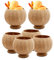 LIDSCURA Lot de 6 gobelets en coquille de noix de coco naturelle sur le thème hawaïen, pour fête, café, magasin de crème glacée, restaurant, décoration spéciale en coquille de noix de coco, 355 ml