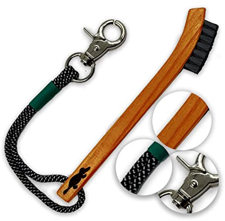 Platypus Golf Co. Hickory Wood Golfbürste und Rillenreiniger mit Paracord-Seil & Metallclip, Rutschfester Golfschlägerreiniger - Saubere Rillen ohne Beschädigung des Schlägergesichts, passt auf Jede