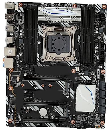 X99 D8 DDR4 Mainboard, Unterstützt LGA2011 V3 V4 NVME M.2 WiFi Slot ATX Motherboard, mit Selbstadaptiver Gigabit-NIC, USB3.0 PCIE 1X, für Desktop-PC