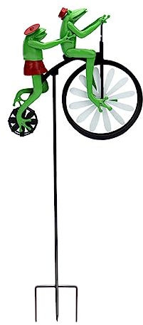 Frogs on a Vintage Bicycle Metal Wind Spinner for Garden Cute Animal on Bike Spinner Garden Windmill Ornament, Metal Wind Spinner, Garden Windmill Ornament, Garden Ornaments Outdoor
