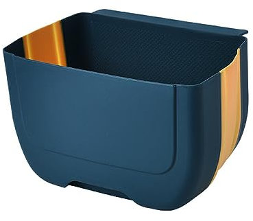 Allayu Poubelles innovantes - Poubelle en PP Peu encombrante et Efficace Poubelle Murale Pliable Poubelle de Cuisine, Bleu Jaune