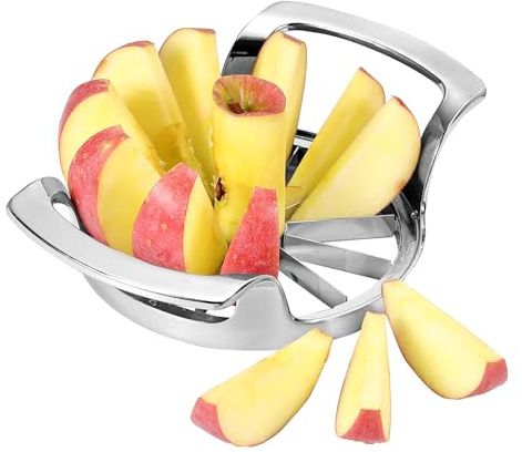 Obsoorth Apple Slicer with 12 Blades Extra Large Heavy Duty Stainless Steel Apple Corer, Dishwasher Safe Easy to Use Sharp Apple Slicer and Corer for Vegetables, Fruit and Pineapple