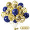 Yiran 50. Geburtstag Luftballons Deko Set - 15 Stück Blau Gold für Junge Mädchen - Happy Birthday Ballons, Konfetti Luftballons für Party