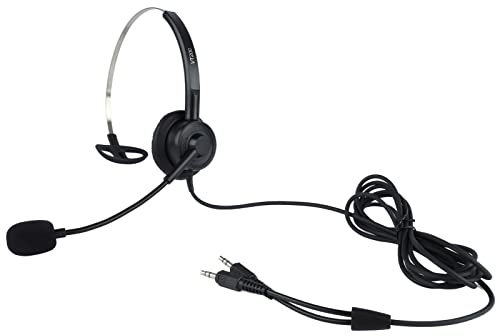Telefon Headset, Professionelles Kabelgebundenes Headset für Mehr Produktivität, Hervorragender Klang bei Anrufen, Schnurgebundenes Monaurales (3,5-mm-Doppelstecker-PC-Kopf ohne