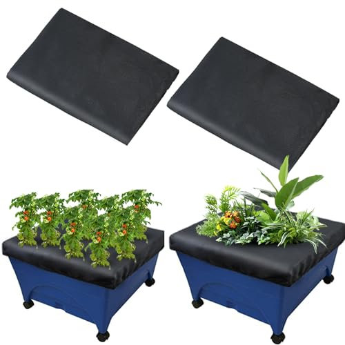 Mofuiry 2 Pack City Pickers Replacement Mulch Cover, 20 x 24 Black Planter Box Cover with Elastic City Picker Raised Bed Cover for Garden Planters Boxes (Black)