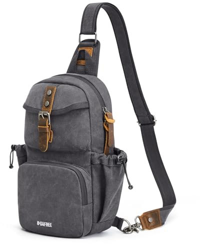 G4Free Canvas Brusttasche Herren, Unisex Stylische Retro-Schultertasche für Reise Arbeit und Pendelverkehr