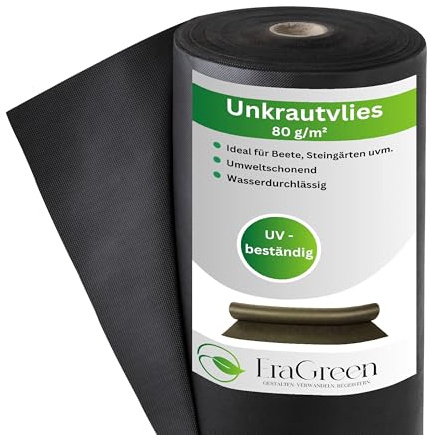 EraGreen Premium Unkrautvlies 80g/m² - 1,2m x 50m Gartenvlies wasserdurchlässig und UV-stabil - Unkrautmatte ideal für Garten und Hochbeet - umweltfreundliche Mulchfolie