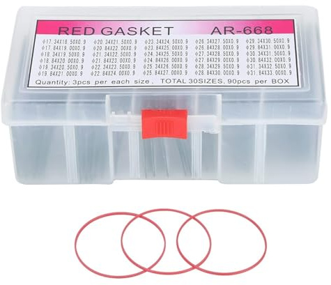 Bullongè Rote Dichtringe für Uhren DUOFIL-HQ - O-Ringe für Armbanduhren - Ersatzteil-Set für Hobby Uhrmacher und Professionals