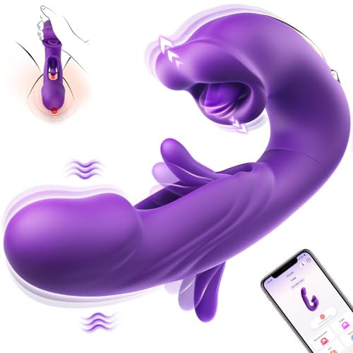 Flapping Vibrators Sex Toy, APP Remote Control Vibrator with 7 Flapping&Licking Modes Adult Toys,Hollow Design Sex Toys Vibraters4 Women Toy deep Sex Toýs for Woman Sex toyscouples for Couples