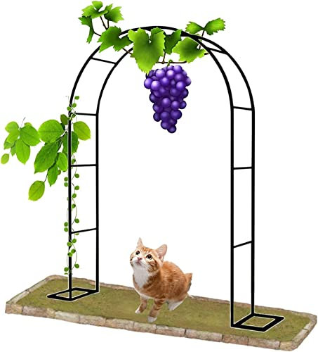 XUJIAY Rankgitter Gartenbogen Rosenbogen Aus Metall Hochzeitsbogen Freistehend Torbogen Rankgitter Für Verschiedene Kletterpflanzen, Laubengang Rankgestell Mit Sockel,120x220x40CM