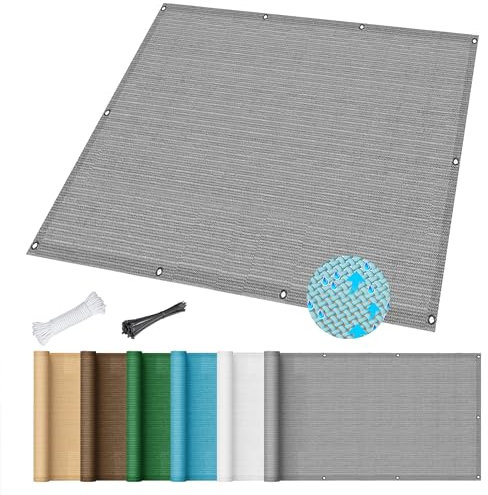 Vela Ombreggiante Tenda a Vela 300 x 600 cm Traspirante Tenda da Sole Privacy con Fune per Giardino Terrazzo e Campeggio, Grigio Chiaro