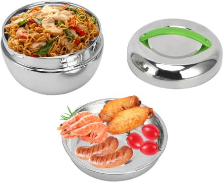 Doble de Acero Inoxidable con Aislamiento, Capacidad de 1,3 L/44 Oz, Caja Jerárquica con Compartimento, para Almacenamiento de Alimentos, Sopa y Frutas