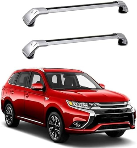 JUNYEW Dachgepäckträger Dachträger für Mitsubishi Outlander PHEV 2013 2014 2015-2020 -Aluminium (2 Stücke) Integrierte Dachreling Tragkraft 75 Kg Vormontiert Inklusive Schloss,O