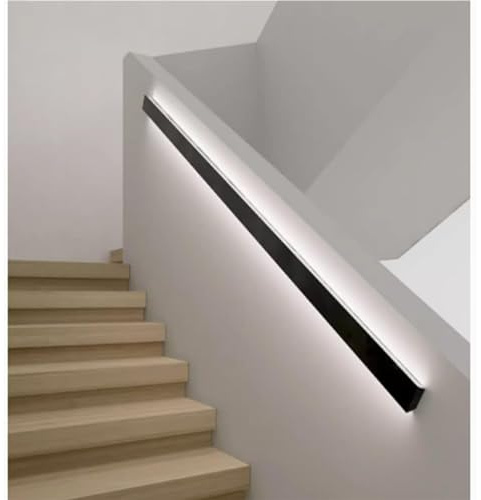 Corrimano per scale illuminato a LED con sensore di movimento, corrimano per scale interne a parete, ringhiere per corrimano con luce a LED per ingresso portico scale esterne (Color : Cold Light, Size