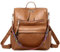 Damen-Rucksack, modischer Leder-Rucksack, Geldbörse für Damen, groß, Designer-Reise, modisch, wandelbar, College-Schultertaschen, Rucksack für Jungen, Vorschule, braun, One size