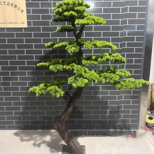 Künstliche Pflanzen Bonsai Dekoration, Künstliche Bonsai Baum Podocarpus Baum, Fake Gast-Gruß Kiefer Bäume für Haus Tisch Büro Schlafzimmer Wohnzimmer Dekorationen(1.0x0.8m)
