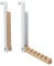Relaxdays Türgarderobe klappbar 2er Set, zum Einhängen, Türhaken 6 Kleiderbügel, Metall & Holz, für 2 cm Türfalz, weiß