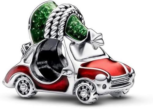 PHCLASY Weihnachten Charms Festwagen & Weihnachten Tree Bead Zirkonoxid fit Der Größte Teil Europas Armband&Halskette,Schmuck Charms für Damen