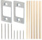 Deadbolt Restorer Strike Plates 2 Pack Door Lock Restorer Strike Plate Stainless Steel Latch Restorer Strike Plates with Wood Dowel Strips and 8 pcs Screws for Home Office