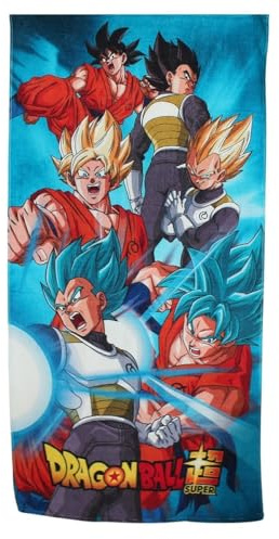 Disney Dragon Ball Baumwollhandtuch, extrem saugfähig, ideal für den Strand oder Pool, Superhelden-Design, Blau, Einheitsgröße