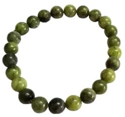 Gemstone Bracelet for Unisex - Stretch Beaded Bracelet - Healing Stone Jewelry - Lucky Charm Bracelet - Yoga Meditation Bracelet - precious stone bracelet Gift - 8mm (Green Jade)
