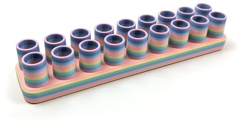 Stiftehalter für Kinder - kompatibel mit Stabilo Woody - 18 Fächer - Regenbogen (gerade)