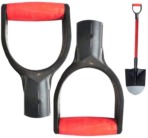 2PCS Shovel Handle, 32mm D Grip Shovel Handle Replacement, Plastic Snow Shovel Handle Replacement for Digging Raking Tool Accessories Shovel Handle