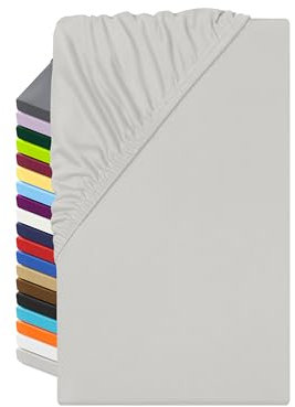 npluseins Sábana bajera ajustable de microfibra, transpirable y apta para alérgicos, 80-90 x 190 cm, color plateado