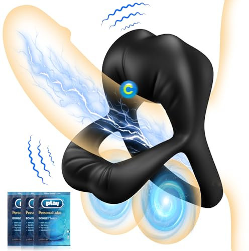 Dual Penisring Vibrator mit Klitoris Stimulator, Penisringe Sex Spielzeug für die Paare Extrem mit 9 Vibrationen, Sexspielzeug Vibratorensets für Paare Männer Cock Penis Ring Paarvibrator für Paare