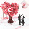 FLYGRRIV Hochzeitskarte Pop-Up, Karte Hochzeit 3D Liebesbaum, Hochzeitskarten mit Umschlag und Grußkarte, Glückwunschkarte Hochzeit für Valentinstag Hochzeitstag, Hochzeitsgeschenke für Brautpaar