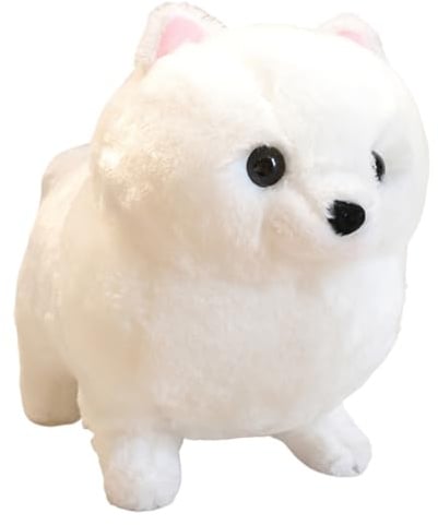 champracer Kuscheltier Hund Pomeranian Plüsch Spielzeug Flauschiger Stofftier zum Spielen & Kuscheln Geburtstagsgeschenk für Kinder (50CM,Weiß)