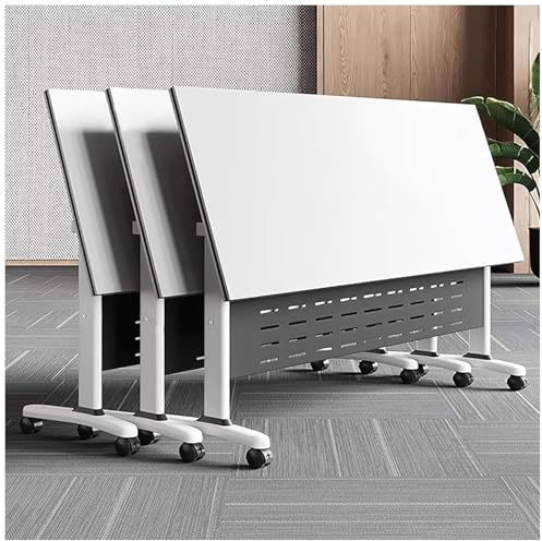 Klappbarer Konferenztisch, Mobiler Klapptisch mit Feststellbaren Rollen, Platzsparendes Design, Robuster Metallrahmen, Ideal für Den Einsatz Im Büro, Bei Schulungen,4pcs