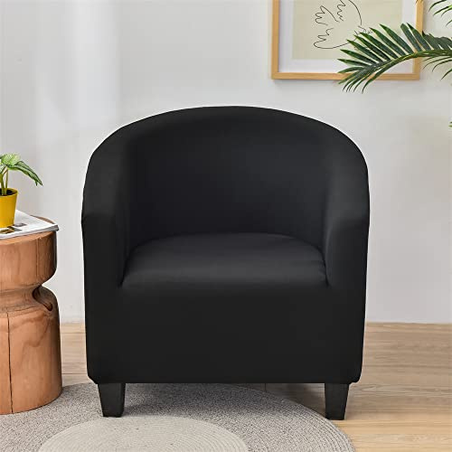 ABZDUNG Universal-Stretch-Einzelsesselbezug, Chesterfield-Cocktail-Clubsessel, waschbarer, Abnehmbarer, Rutschfester Bezug mit Armlehnen(Nero)