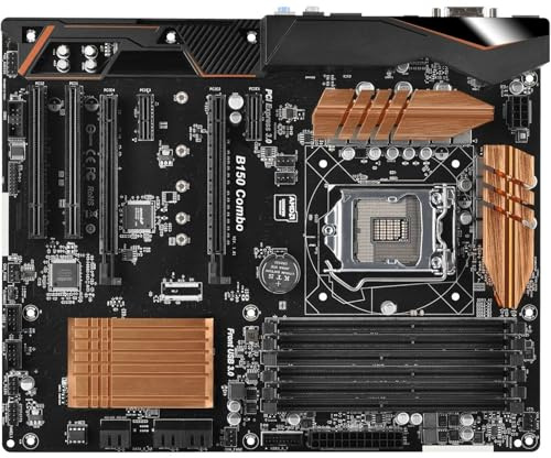 Carte mère Fit for ASRock B150 Combo Compatible Intel LGA 1151 (processeurs i5-7600, 6500, 6300, G4600, 7700 et 7400), Format ATX, 64 Go de RAM DDR3/DDR4
