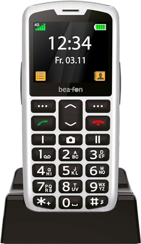 Beafon, SL260, Silverline, Tastentelefon, Seniorenhandy mit SOS Notruftaste, Hörgerätekompatibel, M4/T4, Lichtsignal, Display 2,2 (5,58Zoll), Silber