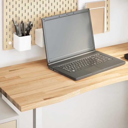 mtlskopl Eiche Tischplatte 120x60x2,5 cm Unbehandelt Massivholz Robust & Modern als Schreibtischplatte Esszimmertischplatte Balkon Küche