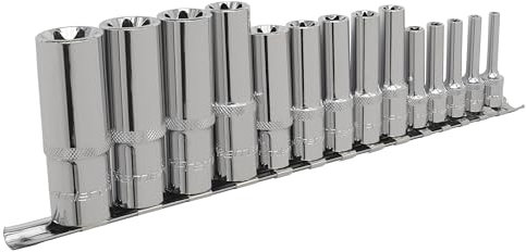 Sealey Ak6114 TRX Socket Set 14Pc Deep Female 1/4In, 3/8In & 1/2In Sq Dr E4-E24